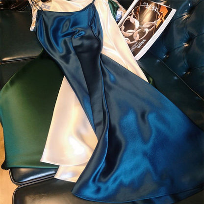 Triacetate Dress Long Satin Suspender Skirt