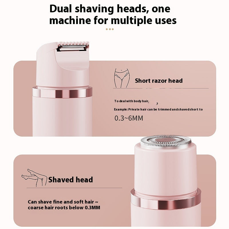 Dual-Head Electric Epilator – Painless Hair Removal Shaver for Women’s Face, Bikini, Legs & Underarms
