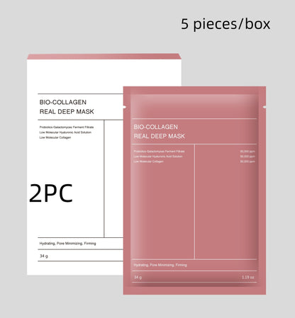 Collagen Face Mask – Pore-Shrinking, Moisturizing, Brightening &amp; Firming Skincare Sheet (Box of 4, 34g each)