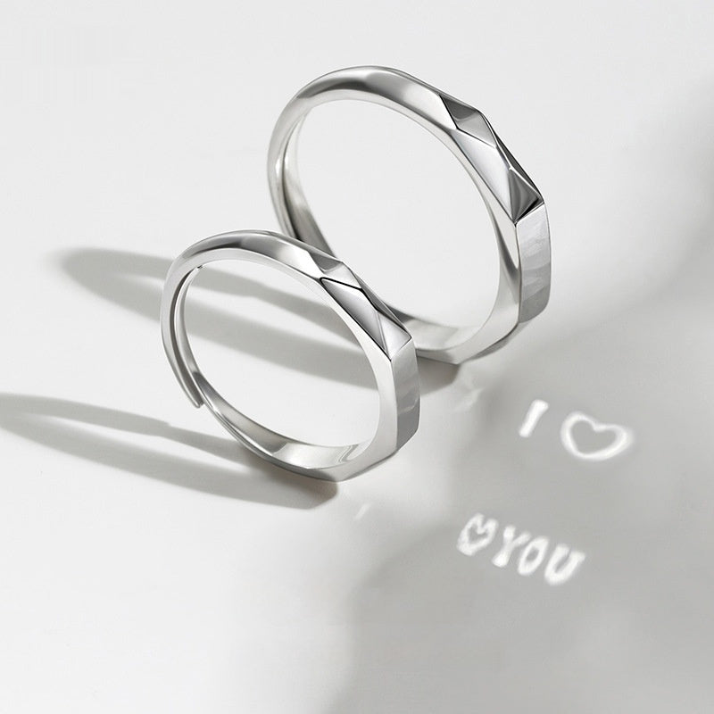 Romantic S925 Silver Love Ring – Light Reflection Hidden Message Jewelry for Engagement & Gifts