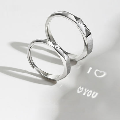 Romantic S925 Silver Love Ring – Light Reflection Hidden Message Jewelry for Engagement & Gifts