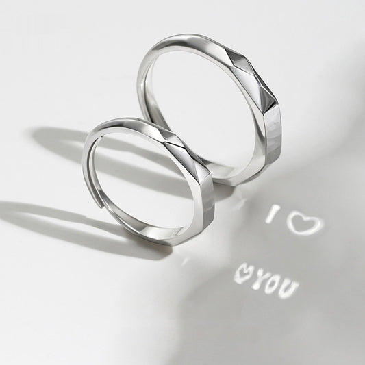 Romantic S925 Silver Love Ring – Light Reflection Hidden Message Jewelry for Engagement & Gifts