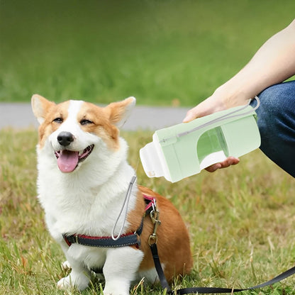 2-in-1 Portable Dog Water Bottle & Feeder – Outdoor Travel Pet Drinking Cup for Dogs & Cats