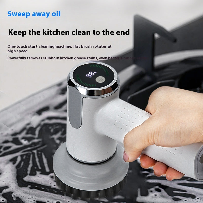Wireless Smart Electric Cleaning Brush – Sink, Pot & Kitchen Surface Scrubber with LED Display