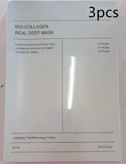 Collagen Face Mask – Pore-Shrinking, Moisturizing, Brightening &amp; Firming Skincare Sheet (Box of 4, 34g each)