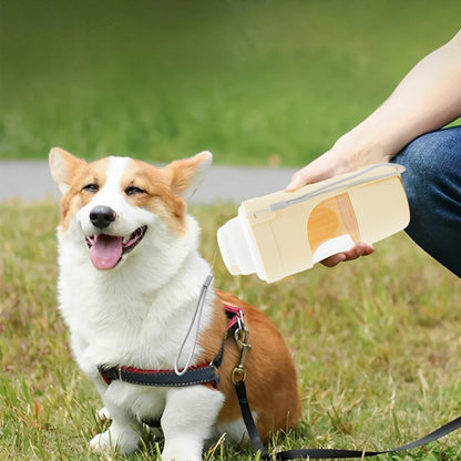2-in-1 Portable Dog Water Bottle & Feeder – Outdoor Travel Pet Drinking Cup for Dogs & Cats