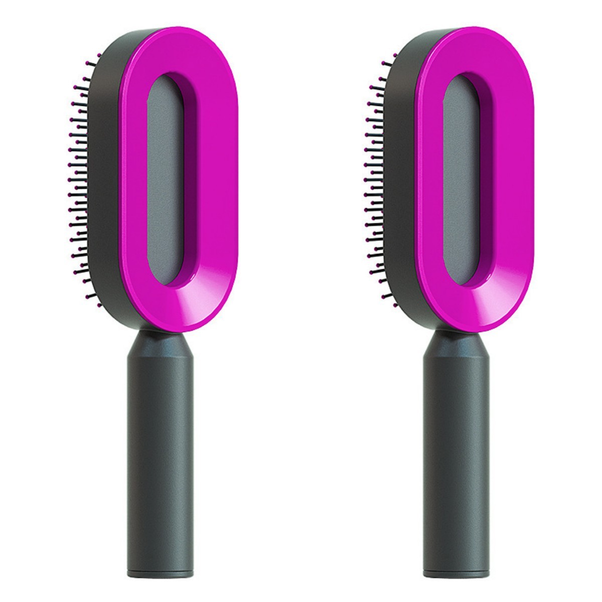 Self-Cleaning Hair Brush for Women – Anti-Static Scalp Massage Comb with One-Key Hair Removal