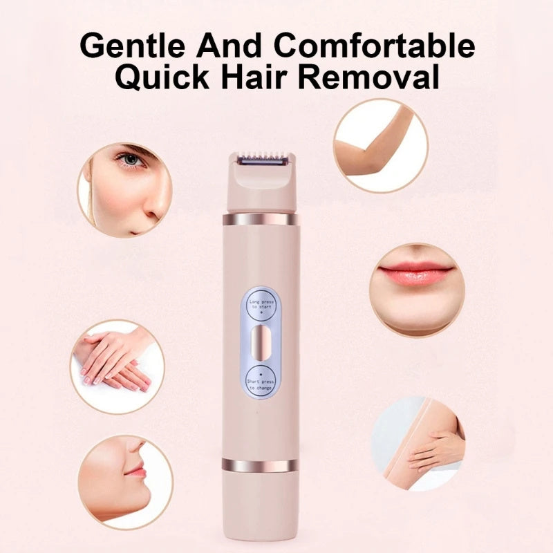 Dual-Head Electric Epilator – Painless Hair Removal Shaver for Women’s Face, Bikini, Legs & Underarms