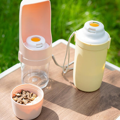 2-in-1 Portable Dog Water Bottle & Feeder – Outdoor Travel Pet Drinking Cup for Dogs & Cats