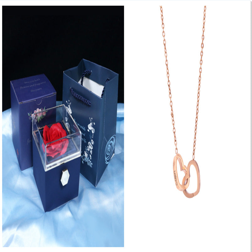 Rotating Soap Flower Rose Gift Box – A Timeless Romantic Surprise with Hidden Jewelry Drawer
