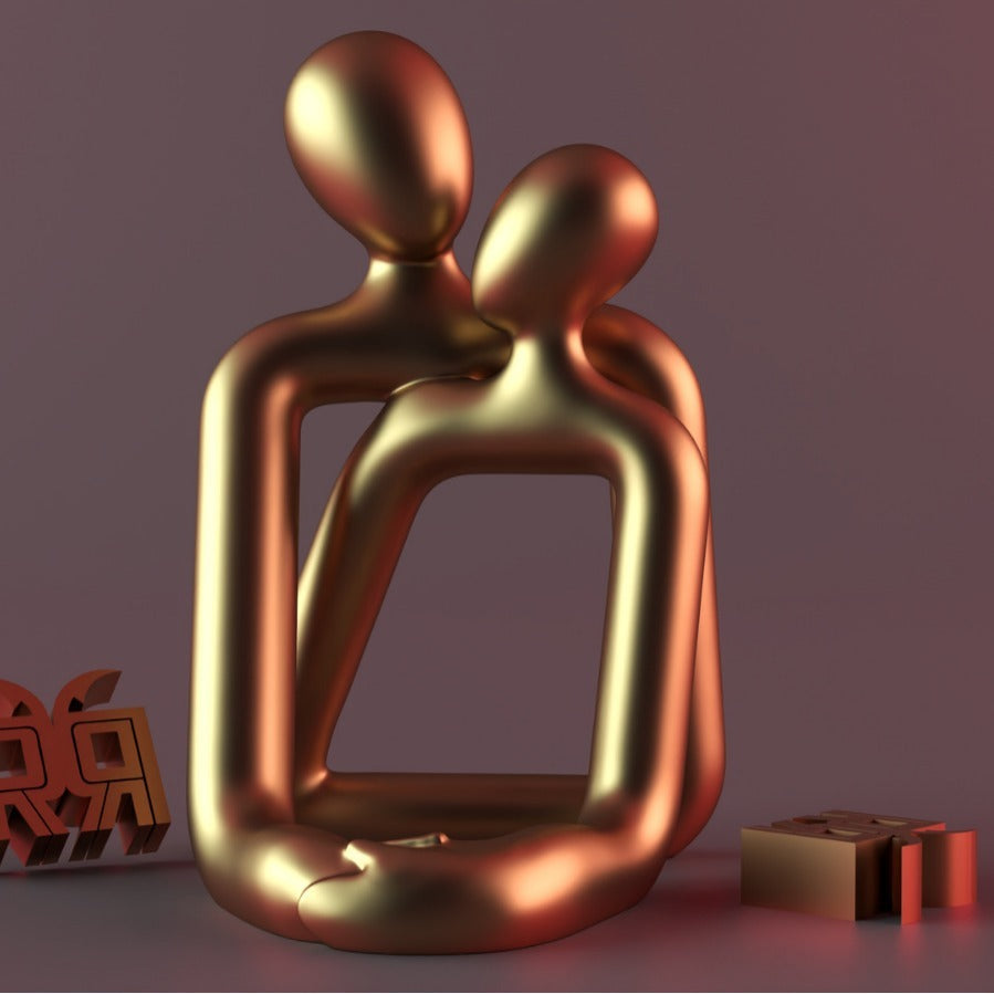 Heartwarming Loving Couple Resin Statue – A Timeless Symbol of Love for Elegant Modern Decor