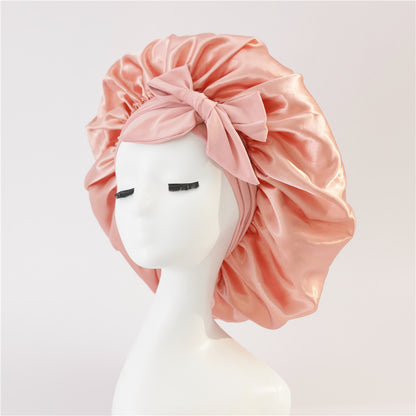 Adjustable Satin Hair Bonnet for Sleeping – Silk Night Cap Scarf Wrap for Curly Hair Protection