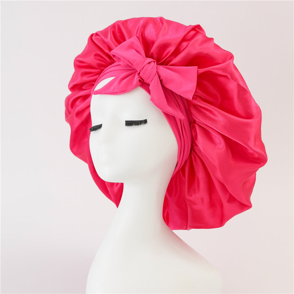 Adjustable Satin Hair Bonnet for Sleeping – Silk Night Cap Scarf Wrap for Curly Hair Protection