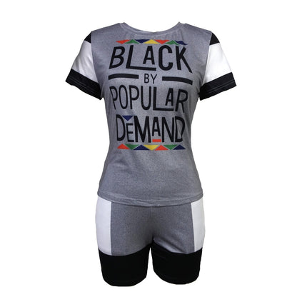 Women's Short Sleeved T-shirt Shorts Fashion Casual Sports Suit