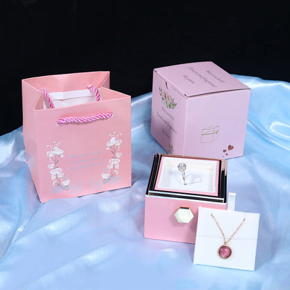 Rotating Soap Flower Rose Gift Box – A Timeless Romantic Surprise with Hidden Jewelry Drawer