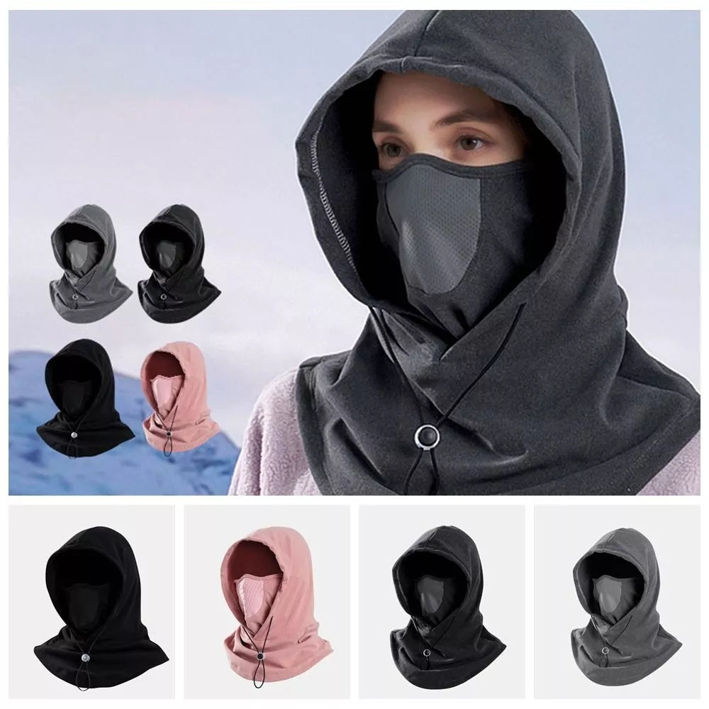 3-in-1 Winter Fleece Hood – Neck Warmer, Face Mask & Hat for Cold Weather and Riding