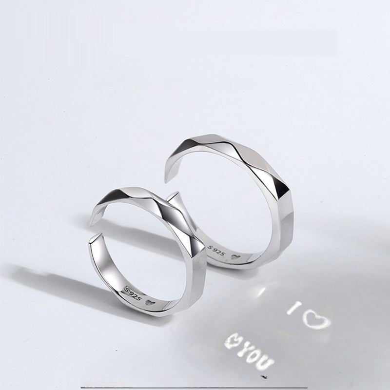 Romantic S925 Silver Love Ring – Light Reflection Hidden Message Jewelry for Engagement & Gifts