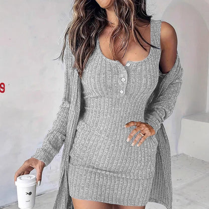 Women's Tailored Solid Color Vest Skirt – Sleeveless Pit Stripe Bodycon Dress for Office & Casual Wear