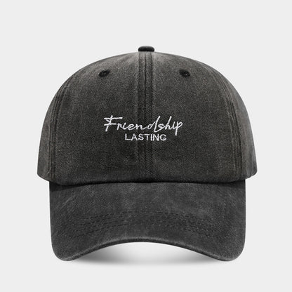 Unisex Vintage Distressed Peaked Cap – Soft Top Retro-Style Adjustable Hat for Couples