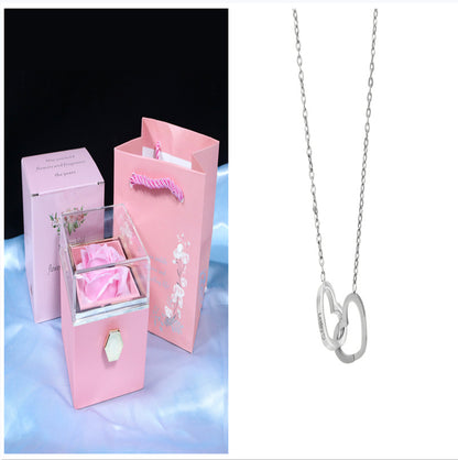 Rotating Soap Flower Rose Gift Box – A Timeless Romantic Surprise with Hidden Jewelry Drawer