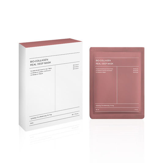 Collagen Face Mask – Pore-Shrinking, Moisturizing, Brightening &amp; Firming Skincare Sheet (Box of 4, 34g each)