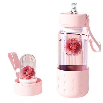 Portable Magnetic Tea Infuser Tumbler – Leakproof Glass Water Bottle with Tea Filter