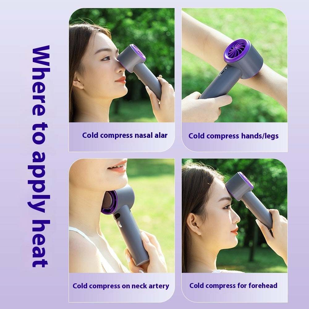Portable Handheld Turbo Fan with Cooling Technology – 3000mAh Rechargeable Battery | Cold Compress + Adjustable Wind Speeds | Mini USB Personal Fan for Summer Relief