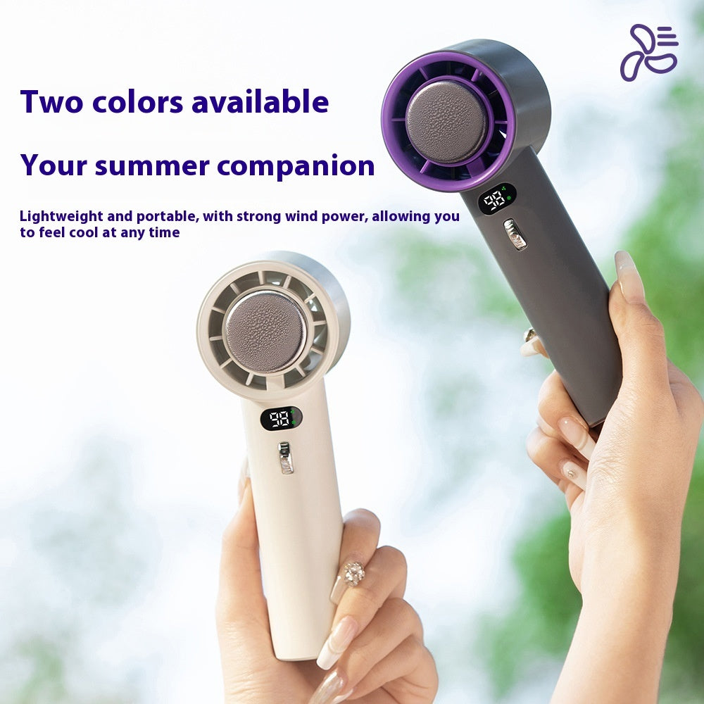 Portable Handheld Turbo Fan with Cooling Technology – 3000mAh Rechargeable Battery | Cold Compress + Adjustable Wind Speeds | Mini USB Personal Fan for Summer Relief
