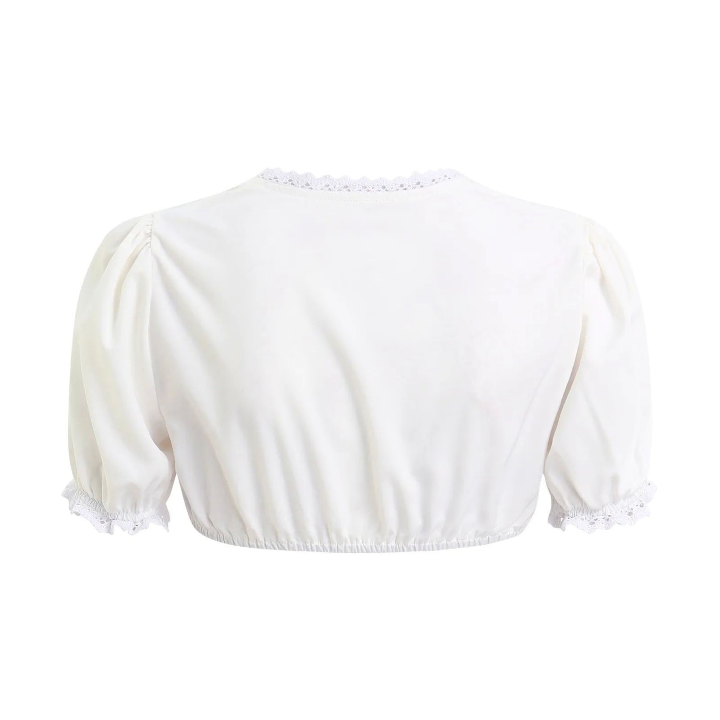 Women's Elegant White Blouse - Classic Crew Neck Short Sleeve Casual Top