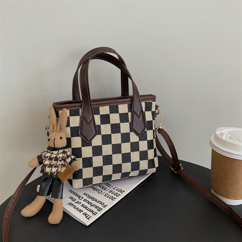 Fashion Houndstooth Shoulder Bag – Timeless Checkerboard Chic for Everyday Elegance