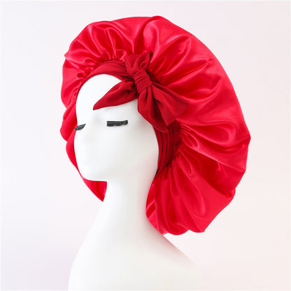 Adjustable Satin Hair Bonnet for Sleeping – Silk Night Cap Scarf Wrap for Curly Hair Protection