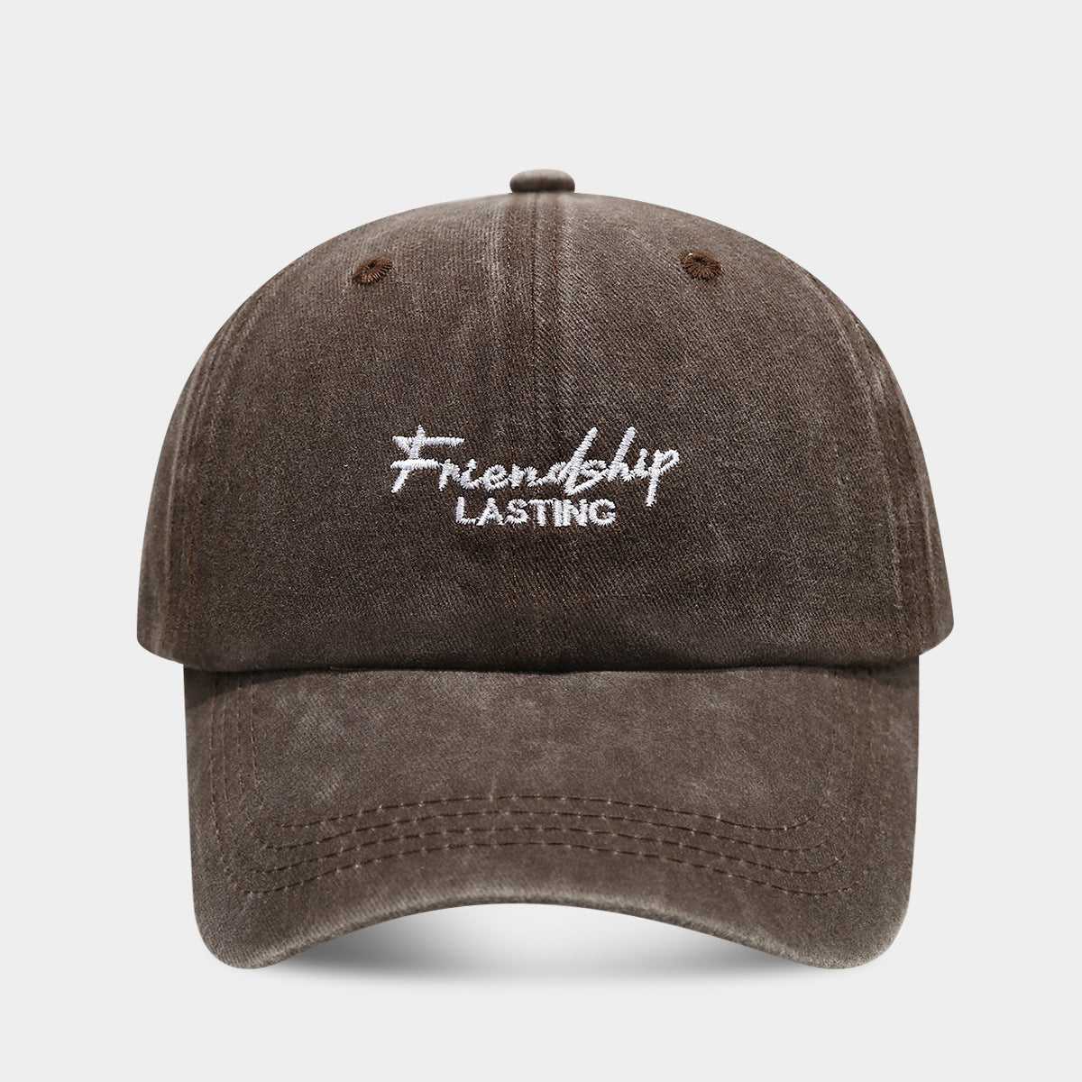 Unisex Vintage Distressed Peaked Cap – Soft Top Retro-Style Adjustable Hat for Couples