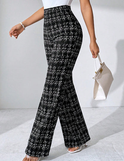 Women's Fashion Casual Plaid Printed Trousers
