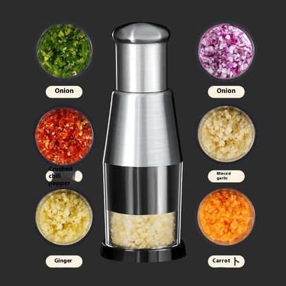 Garlic Crusher & Onion Chopper – Multi-Purpose Manual Vegetable Slicer