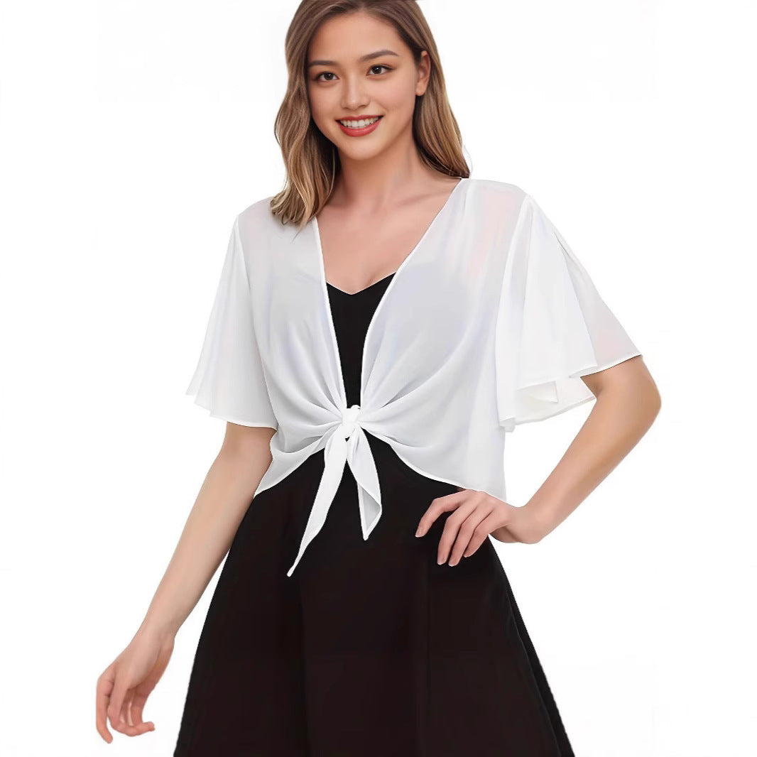 Women's Solid Color Sunshade Net Yarn Shawl