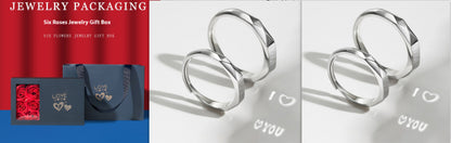Romantic S925 Silver Love Ring – Light Reflection Hidden Message Jewelry for Engagement & Gifts