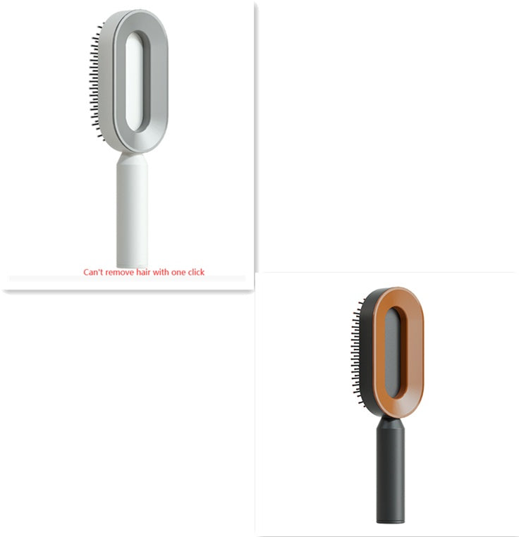 Self-Cleaning Hair Brush for Women – Anti-Static Scalp Massage Comb with One-Key Hair Removal