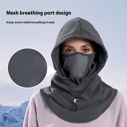 3-in-1 Winter Fleece Hood – Neck Warmer, Face Mask & Hat for Cold Weather and Riding