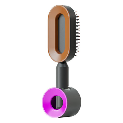 Self-Cleaning Hair Brush for Women – Anti-Static Scalp Massage Comb with One-Key Hair Removal