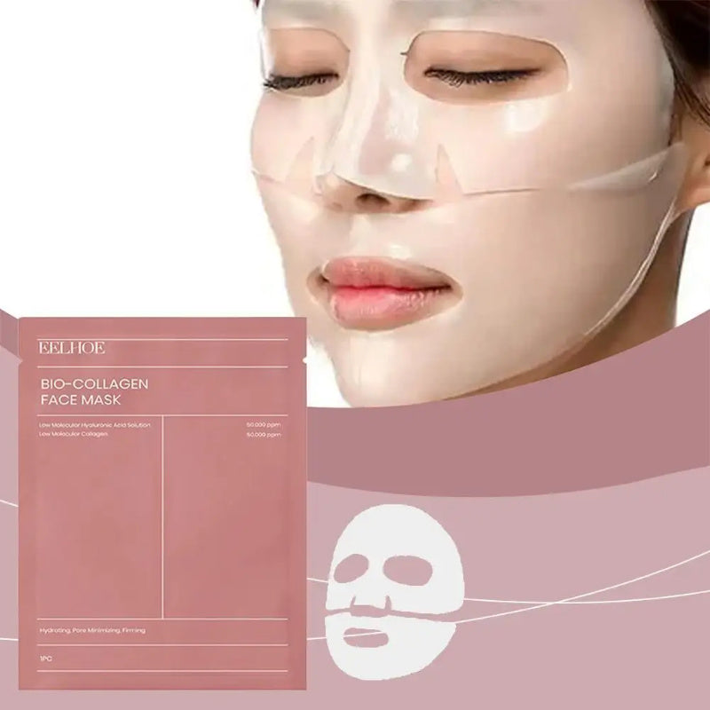 Collagen Face Mask – Pore-Shrinking, Moisturizing, Brightening &amp; Firming Skincare Sheet (Box of 4, 34g each)