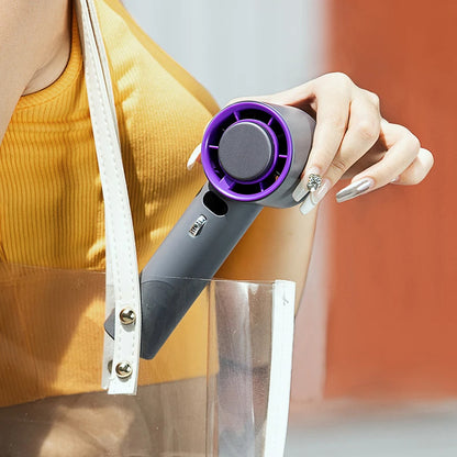 Portable Handheld Turbo Fan with Cooling Technology – 3000mAh Rechargeable Battery | Cold Compress + Adjustable Wind Speeds | Mini USB Personal Fan for Summer Relief