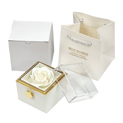 Rotating Soap Flower Rose Gift Box – A Timeless Romantic Surprise with Hidden Jewelry Drawer