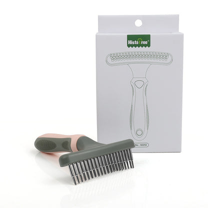 Double Row Pet Grooming Comb – Gentle Detangling for a Shiny, Healthy Coat