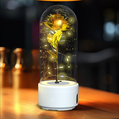 2-in-1 Rose LED Light & Bluetooth Speaker – Romantic Gift in Glass Dome