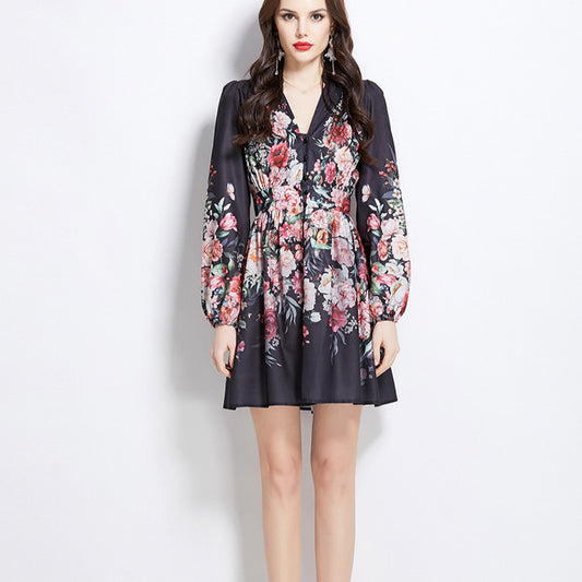 Women's French Retro Fashion Dress – Elegant Vintage-Inspired Style