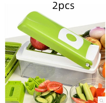 12pcs Multifunctional Vegetable Chopper Set – Handheld Food Grater, Slicer, Dicer &amp; Manual Food Cutter for Kitchen