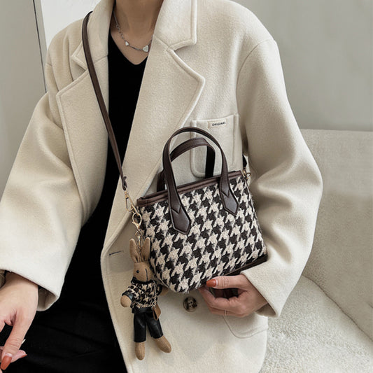 Fashion Houndstooth Shoulder Bag – Timeless Checkerboard Chic for Everyday Elegance