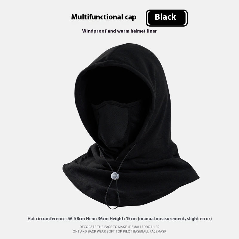 3-in-1 Winter Fleece Hood – Neck Warmer, Face Mask & Hat for Cold Weather and Riding