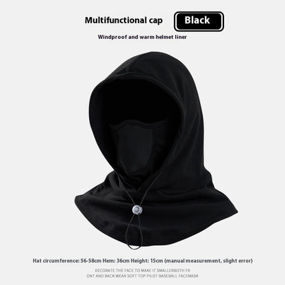 3-in-1 Winter Fleece Hood – Neck Warmer, Face Mask & Hat for Cold Weather and Riding
