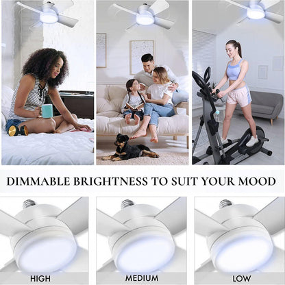 Socket Fan Light with Remote – 2-in-1 LED Bulb &amp; Ceiling Fan for Effortless Comfort